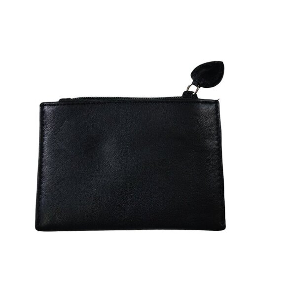 Brighton Black Leather Zip Coin Change Purse ID Credit Card  Holder Heart - Picture 5 of 5